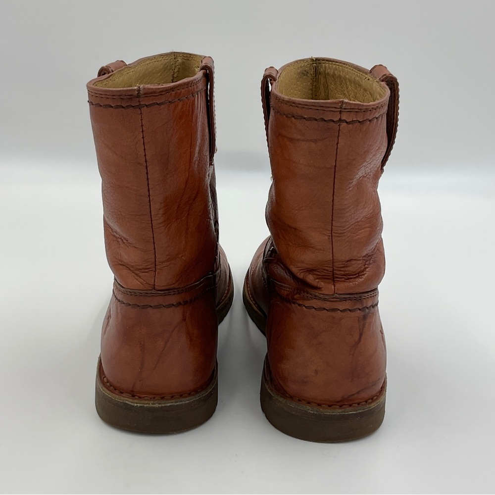 Frye EUC Anna Shortie Short Boots Stitch Side Cognac Warm Brown Gorgeous 5.5 B - Picture 8 of 16